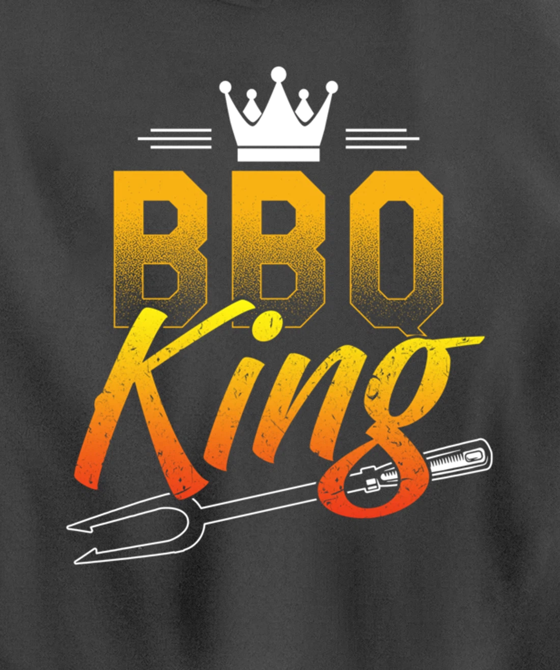 Funny Barbecue King Graphic Boys and Men Meat Smoking BBQ Pullover Hoodie