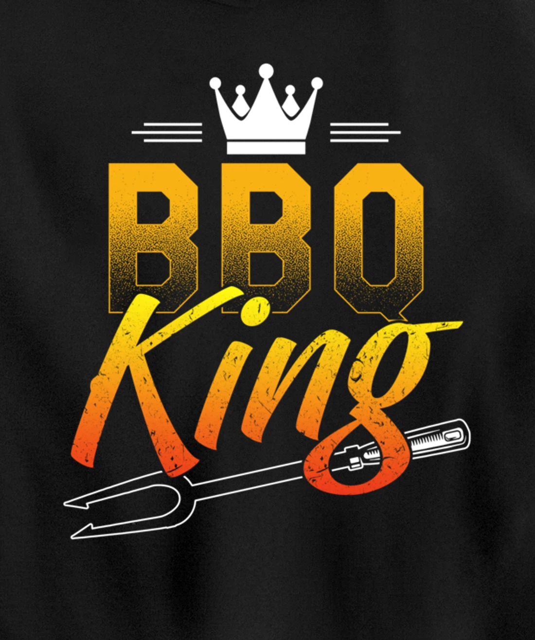 Funny Barbecue King Graphic Boys and Men Meat Smoking BBQ Pullover Hoodie
