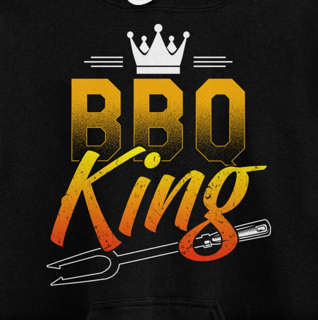 Funny Barbecue King Graphic Boys and Men Meat Smoking BBQ Pullover Hoodie