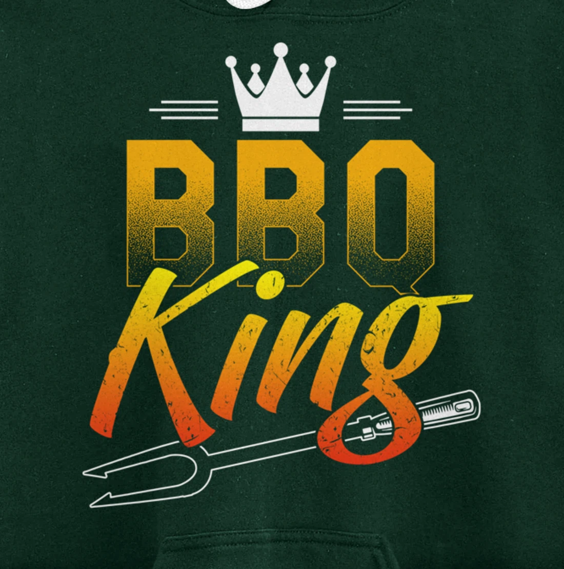 Funny Barbecue King Graphic Boys and Men Meat Smoking BBQ Pullover Hoodie