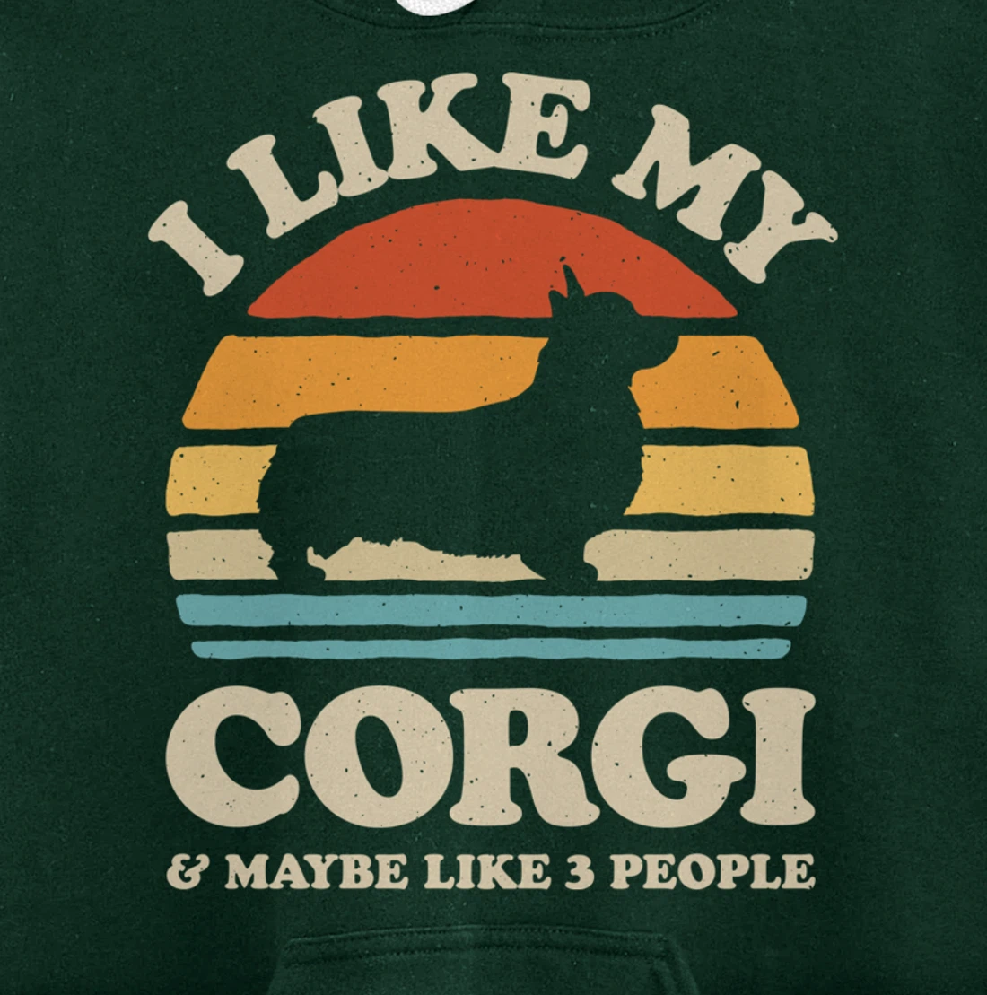 I Like My Corgi And Maybe Like 3 People Dog Lover Retro Men Pullover Hoodie