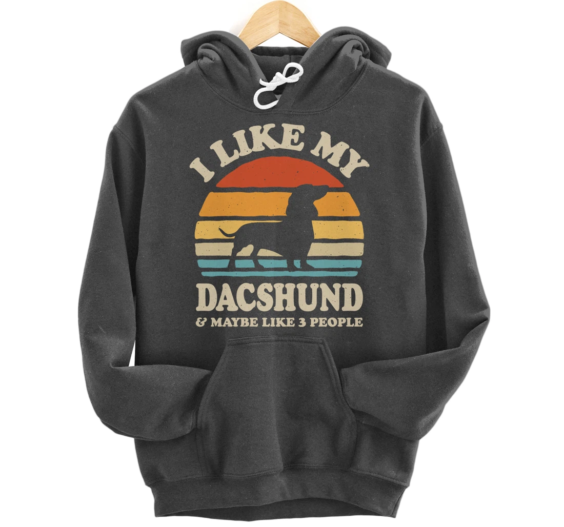 I Like My Dachshund And Maybe Like 3 People Dog Lover Retro Pullover Hoodie