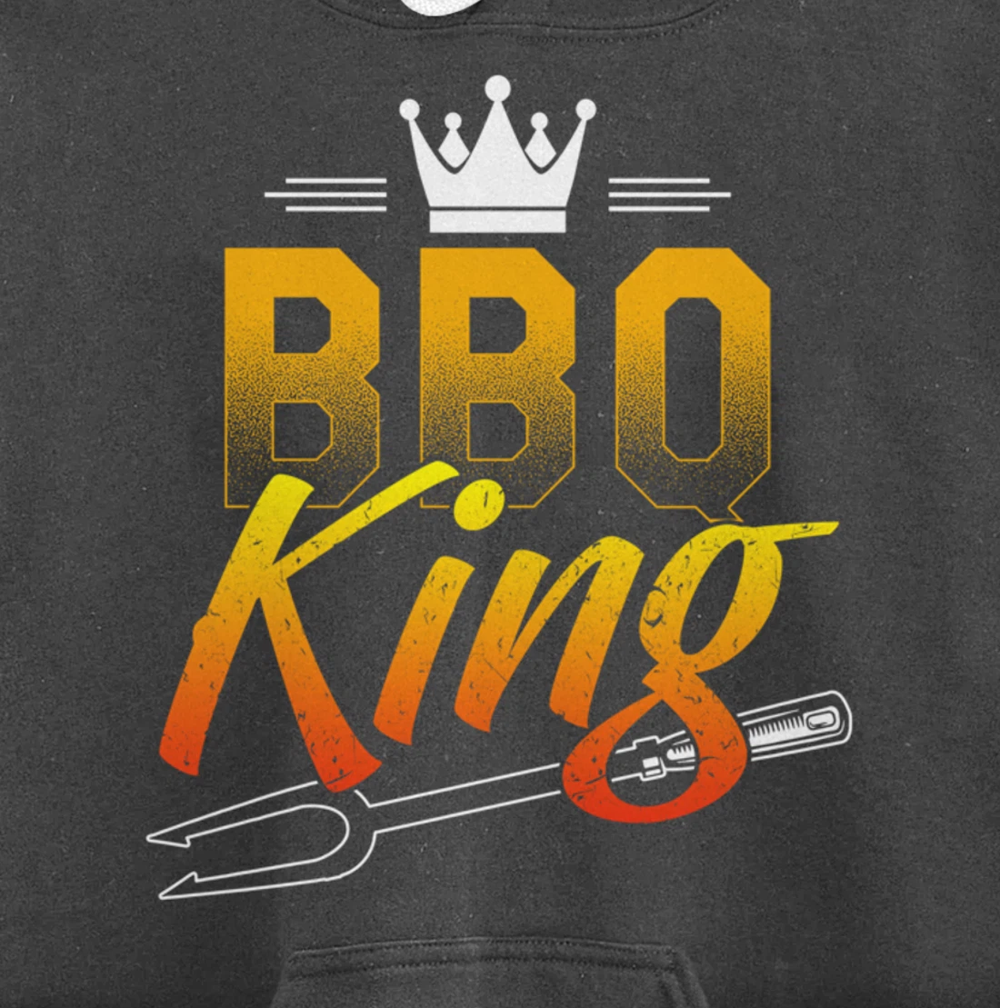 Funny Barbecue King Graphic Boys and Men Meat Smoking BBQ Pullover Hoodie
