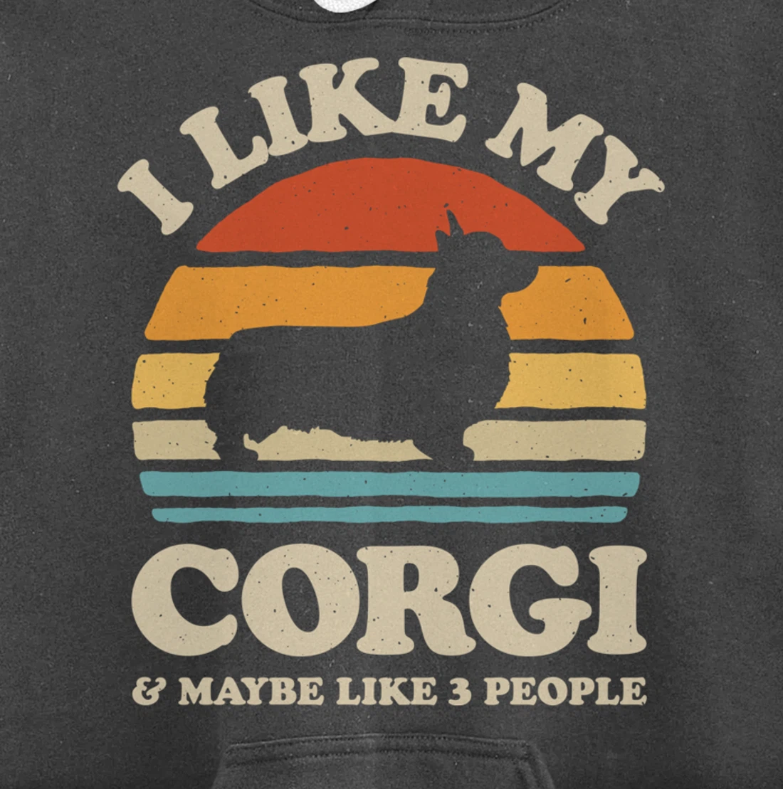 I Like My Corgi And Maybe Like 3 People Dog Lover Retro Men Pullover Hoodie