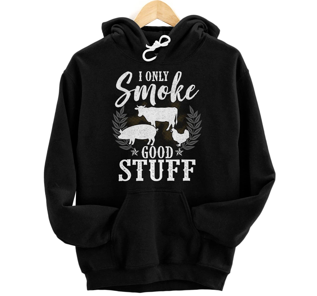 Funny Barbecue Good Stuff Graphic Women Men Meat Smoking BBQ Pullover Hoodie