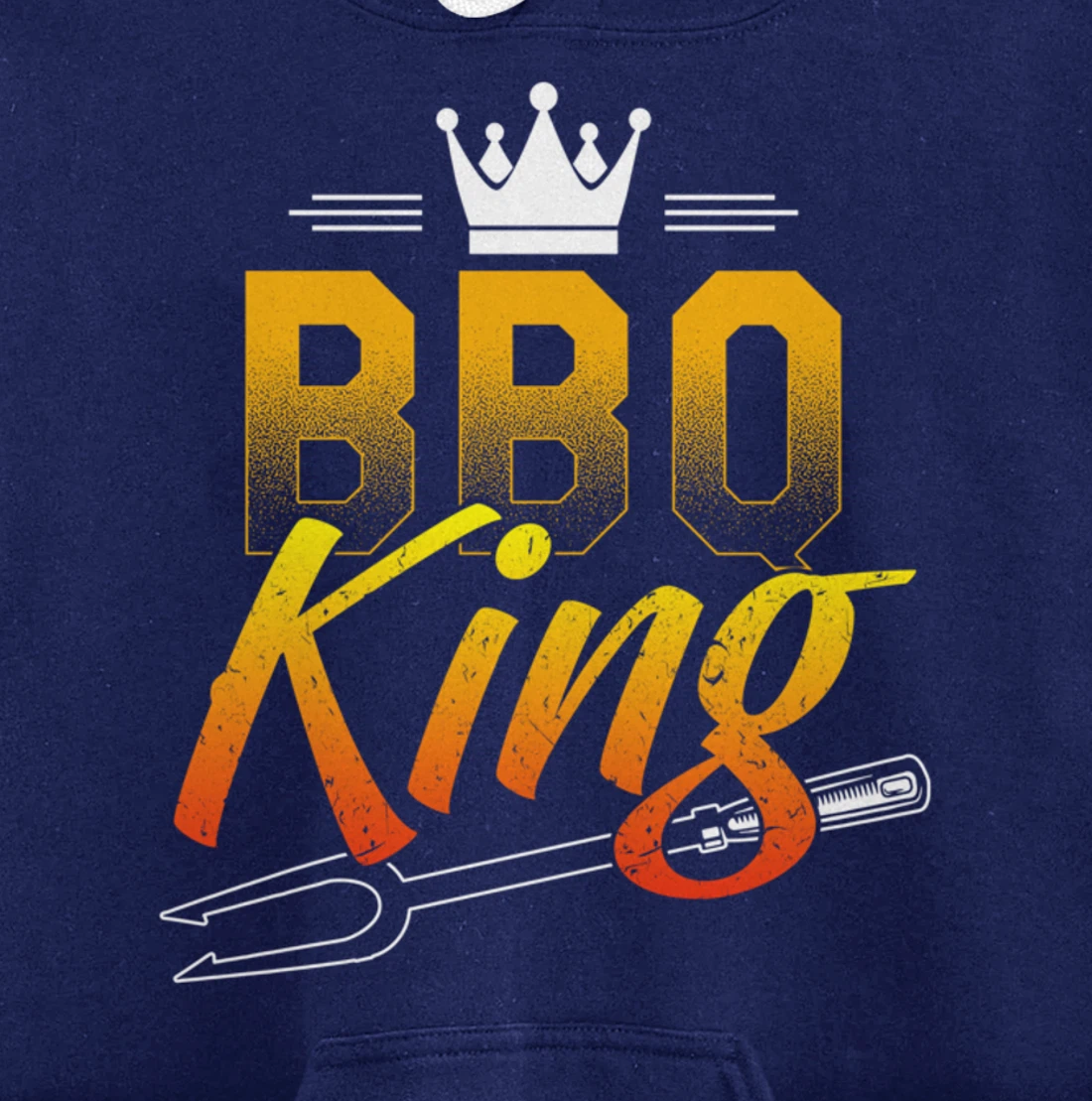 Funny Barbecue King Graphic Boys and Men Meat Smoking BBQ Pullover Hoodie