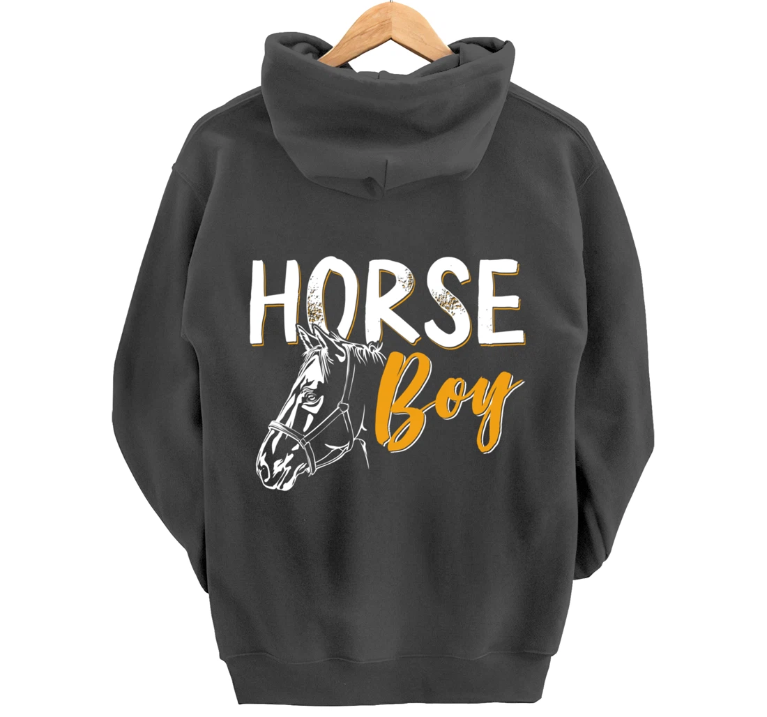 Funny Horse Graphic Men Boys Horseback Riding Horse Lover Pullover Hoodie