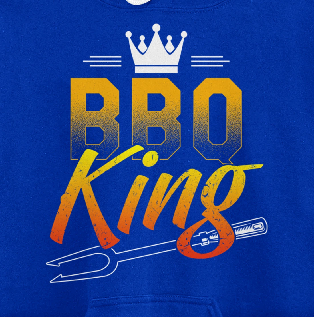 Funny Barbecue King Graphic Boys and Men Meat Smoking BBQ Pullover Hoodie