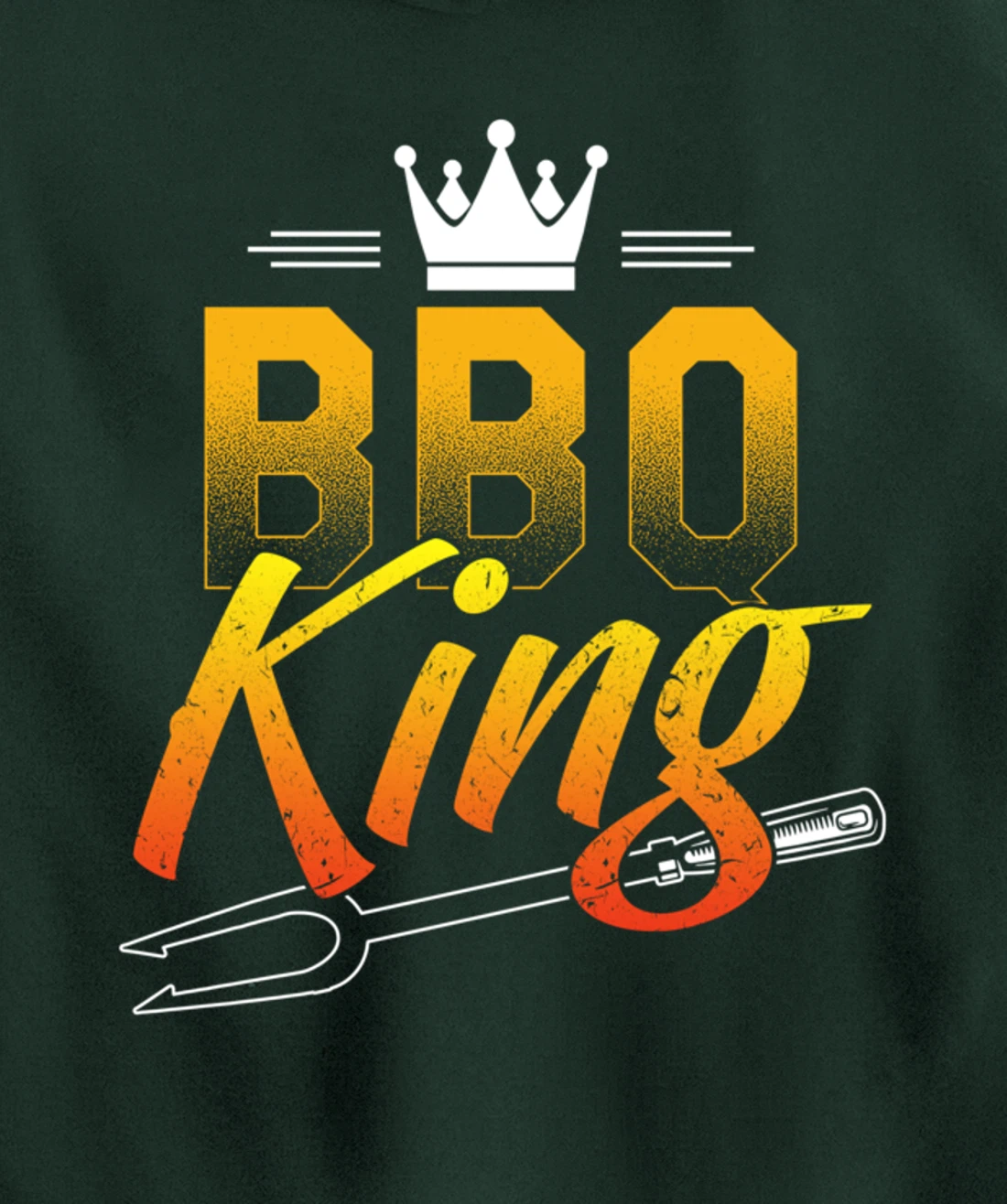 Funny Barbecue King Graphic Boys and Men Meat Smoking BBQ Pullover Hoodie