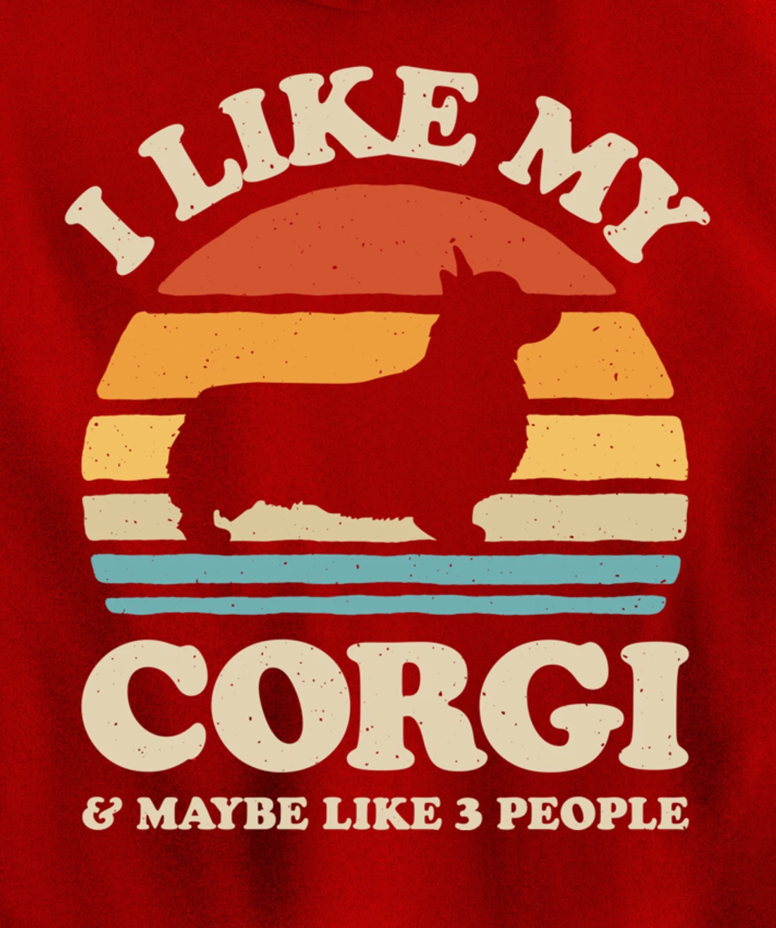 I Like My Corgi And Maybe Like 3 People Dog Lover Retro Men Pullover Hoodie