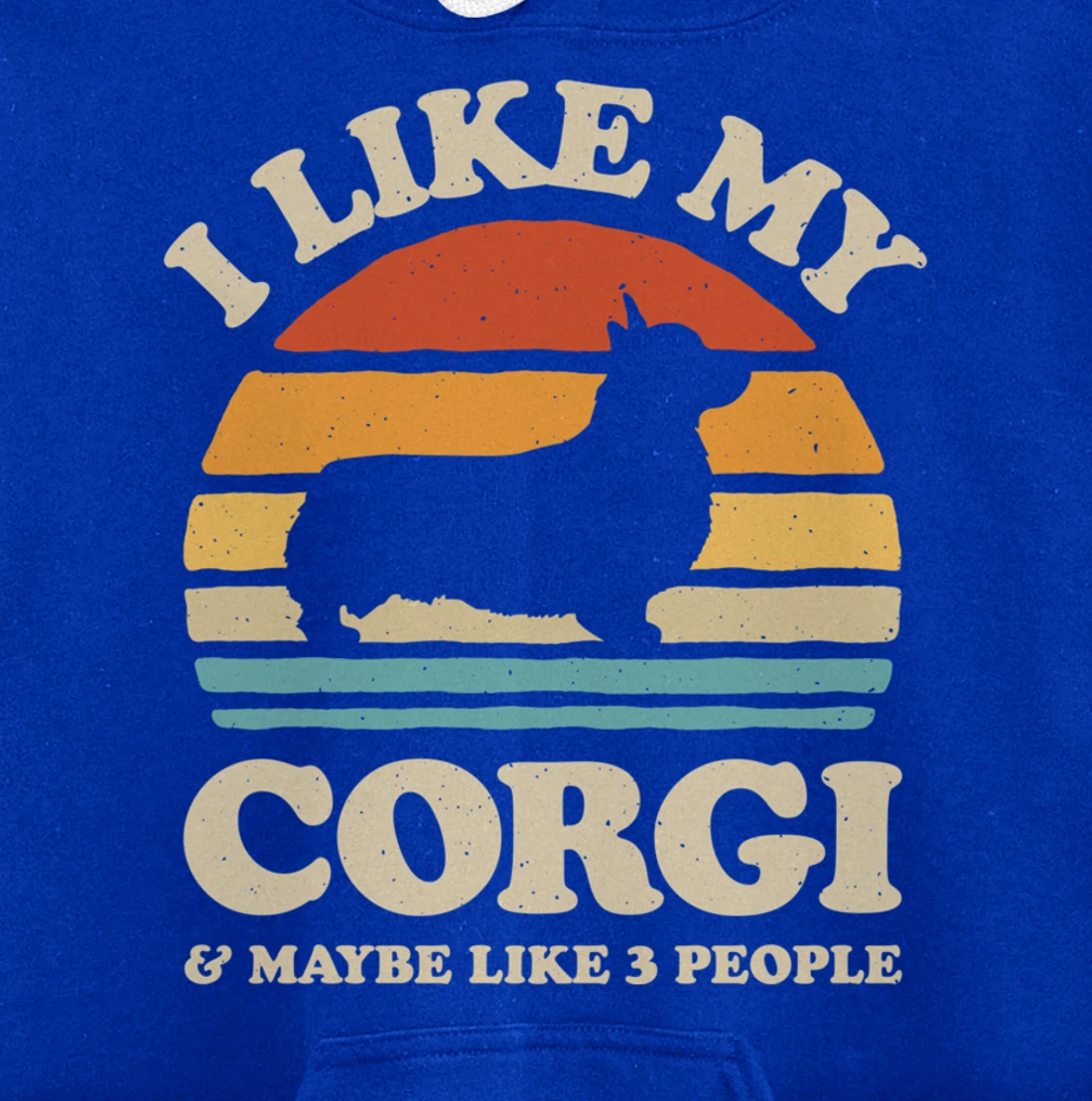 I Like My Corgi And Maybe Like 3 People Dog Lover Retro Men Pullover Hoodie