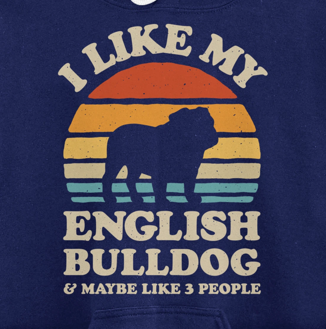 I Like My English Bulldog And Maybe Like 3 People Dog Retro Pullover Hoodie