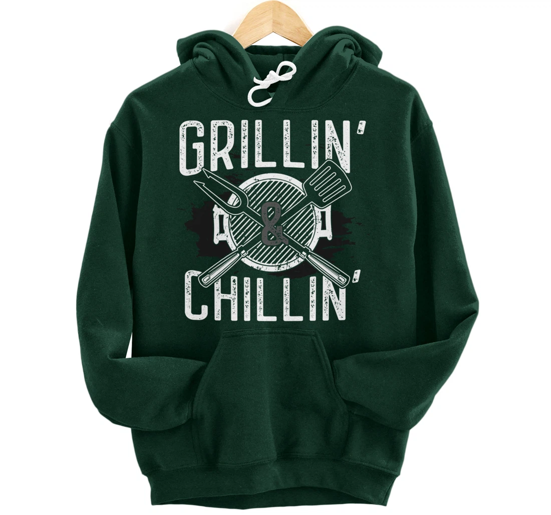 Funny Barbecue Grillin' Graphic Women Men Meat Smoking BBQ Pullover Hoodie