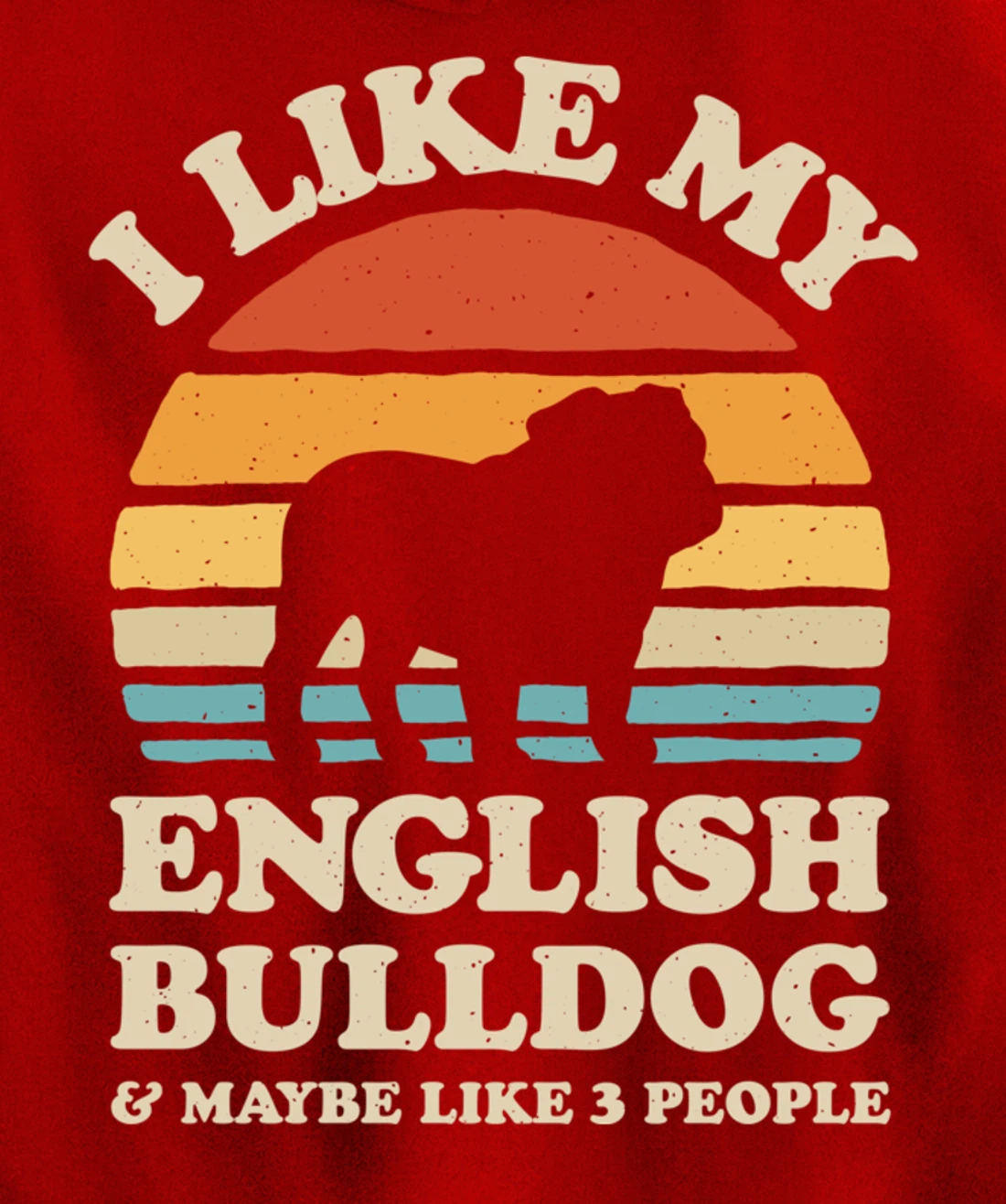 I Like My English Bulldog And Maybe Like 3 People Dog Retro Pullover Hoodie