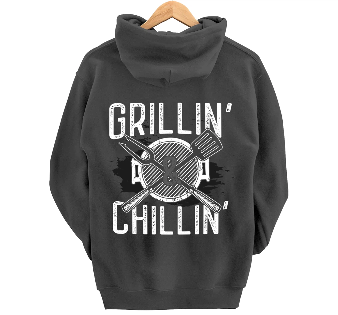 Funny Barbecue Grillin' Graphic Women Men Meat Smoking BBQ Pullover Hoodie