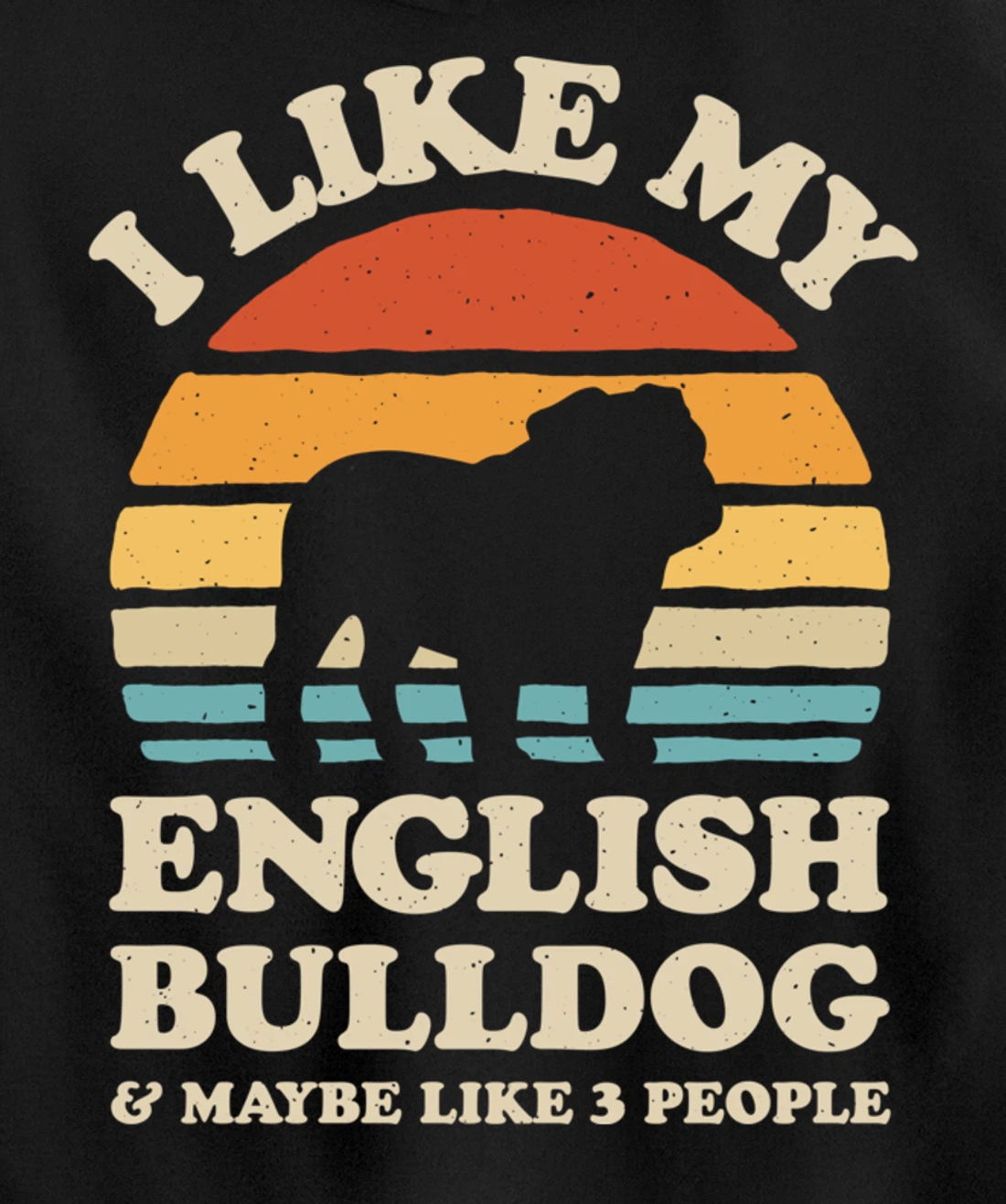 I Like My English Bulldog And Maybe Like 3 People Dog Retro Pullover Hoodie