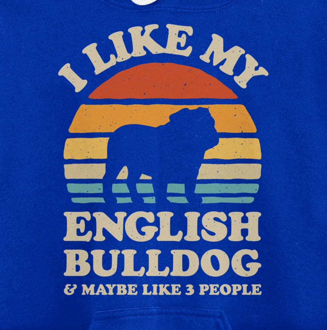 I Like My English Bulldog And Maybe Like 3 People Dog Retro Pullover Hoodie