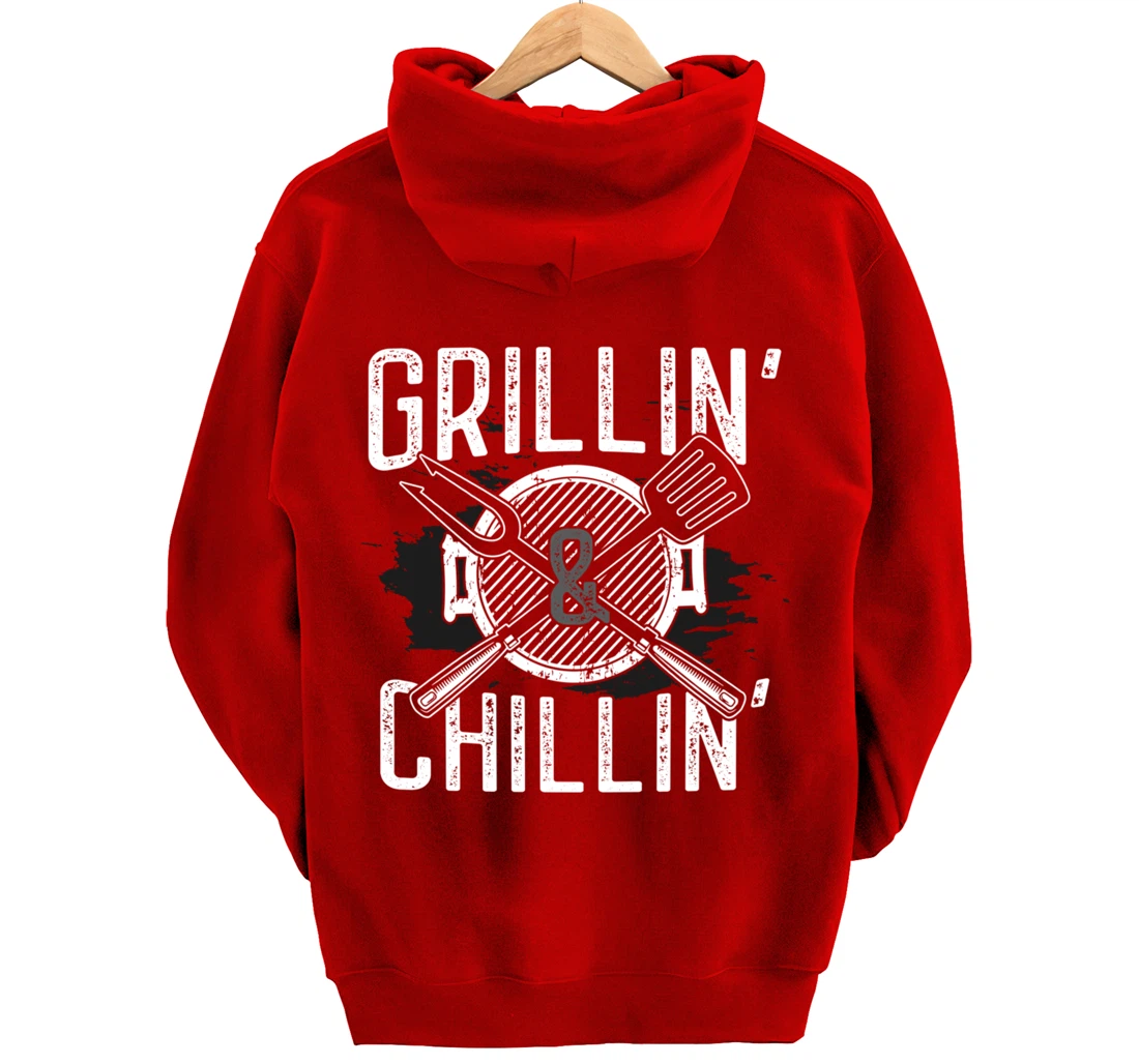 Funny Barbecue Grillin' Graphic Women Men Meat Smoking BBQ Pullover Hoodie