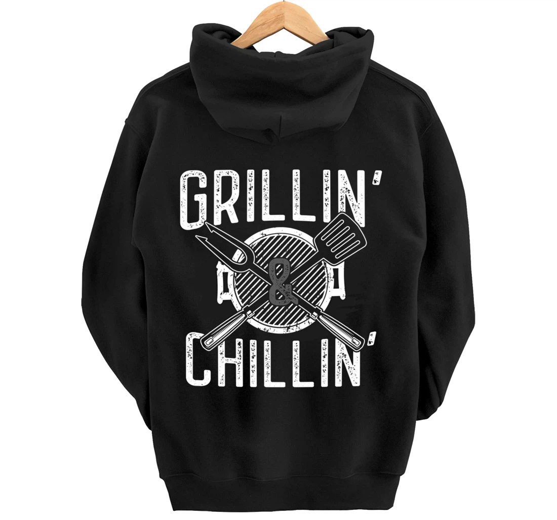 Funny Barbecue Grillin' Graphic Women Men Meat Smoking BBQ Pullover Hoodie