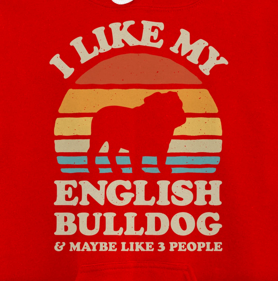 I Like My English Bulldog And Maybe Like 3 People Dog Retro Pullover Hoodie