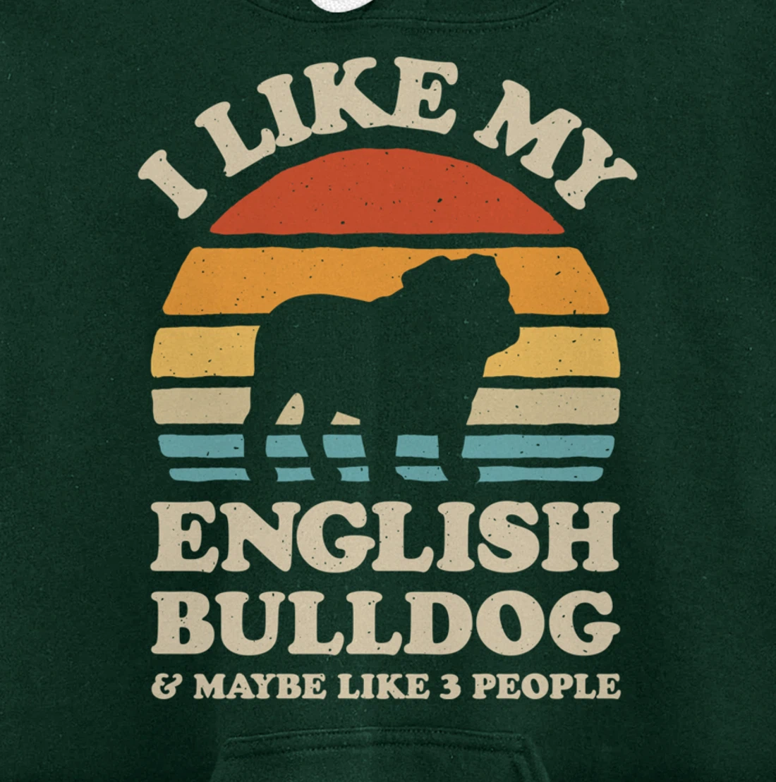 I Like My English Bulldog And Maybe Like 3 People Dog Retro Pullover Hoodie