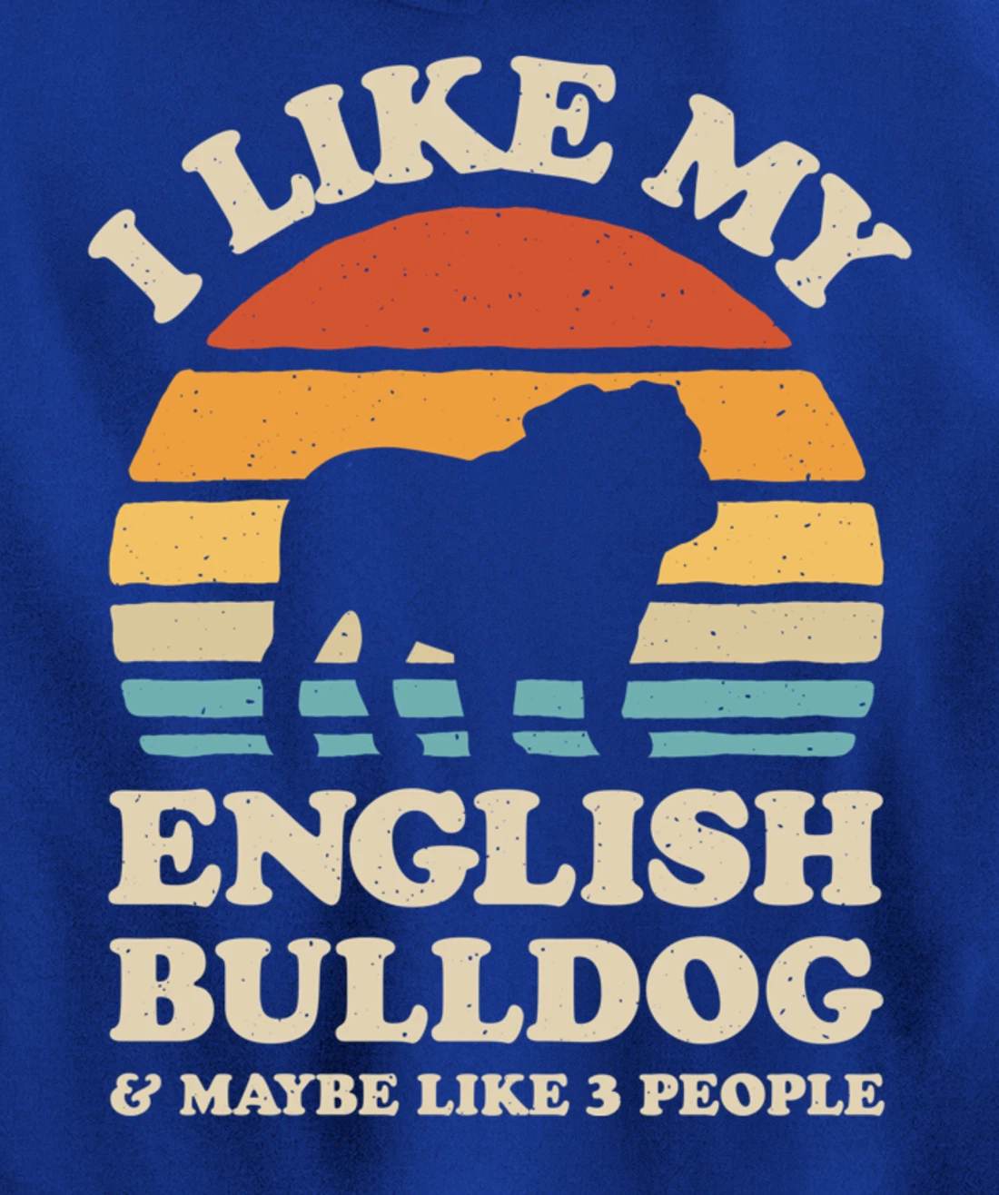 I Like My English Bulldog And Maybe Like 3 People Dog Retro Pullover Hoodie
