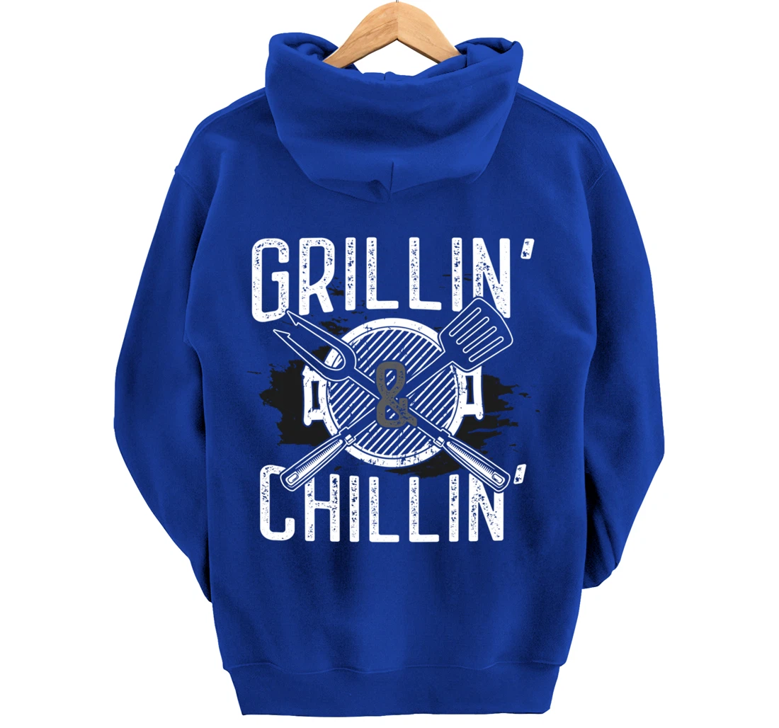 Funny Barbecue Grillin' Graphic Women Men Meat Smoking BBQ Pullover Hoodie