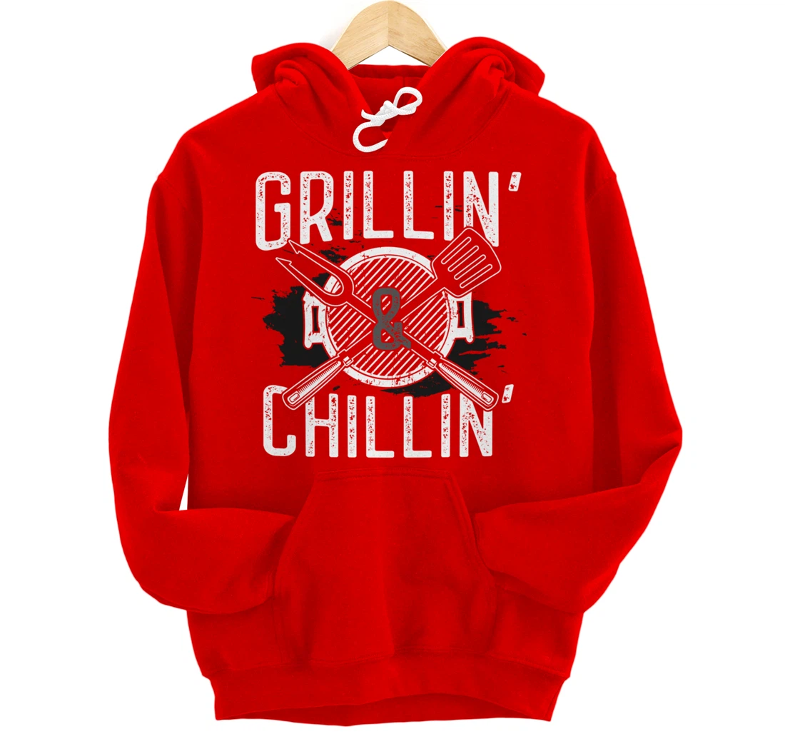 Funny Barbecue Grillin' Graphic Women Men Meat Smoking BBQ Pullover Hoodie