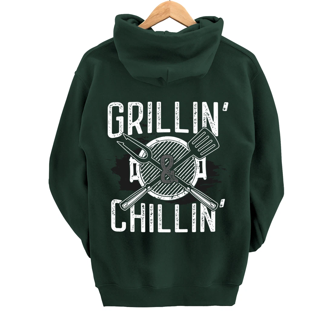Funny Barbecue Grillin' Graphic Women Men Meat Smoking BBQ Pullover Hoodie
