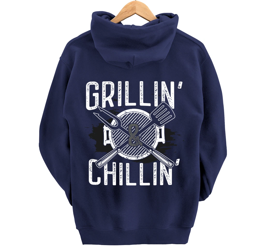 Funny Barbecue Grillin' Graphic Women Men Meat Smoking BBQ Pullover Hoodie