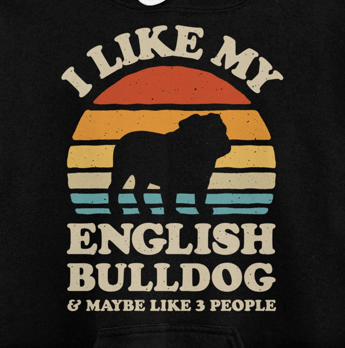 I Like My English Bulldog And Maybe Like 3 People Dog Retro Pullover Hoodie