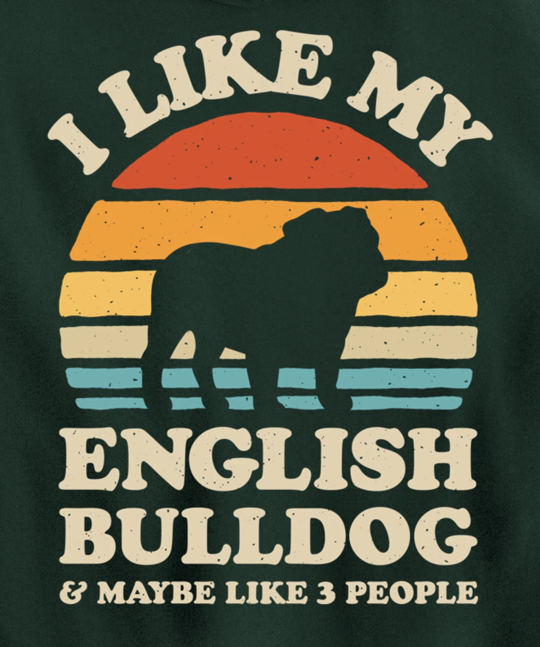 I Like My English Bulldog And Maybe Like 3 People Dog Retro Pullover Hoodie