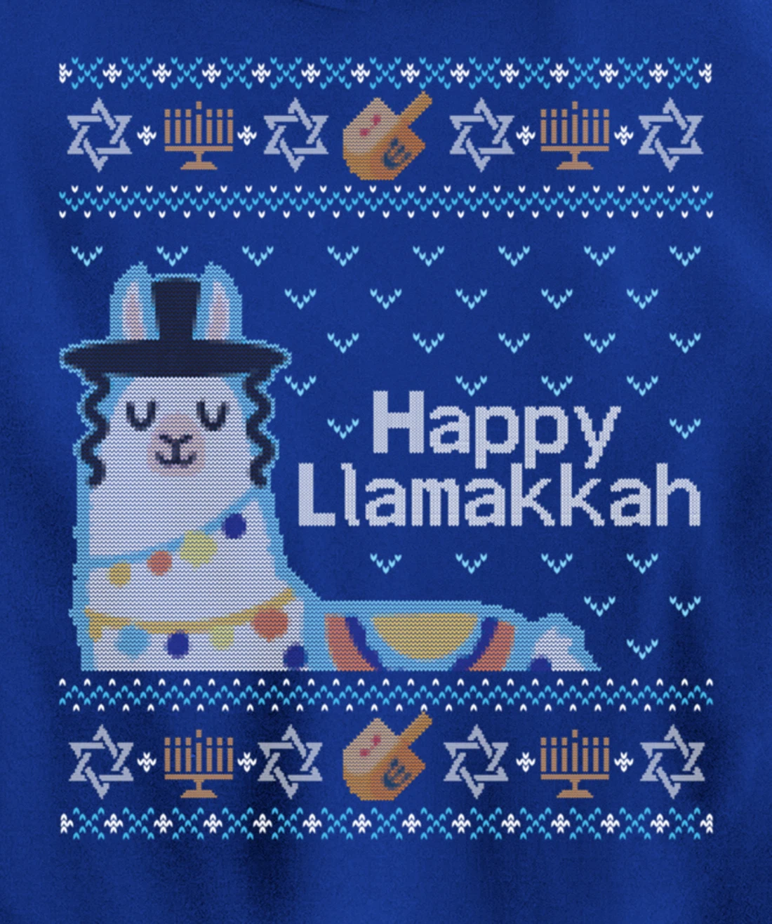 Funny Ugly Hanukkah Sweater Llama Llamakkah Pullover Hoodie