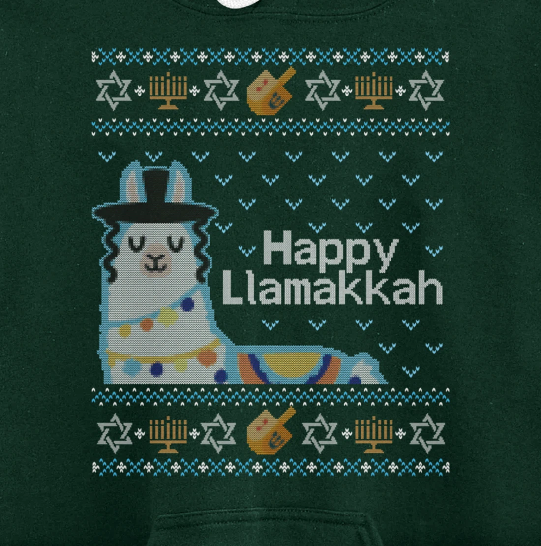 Funny Ugly Hanukkah Sweater Llama Llamakkah Pullover Hoodie