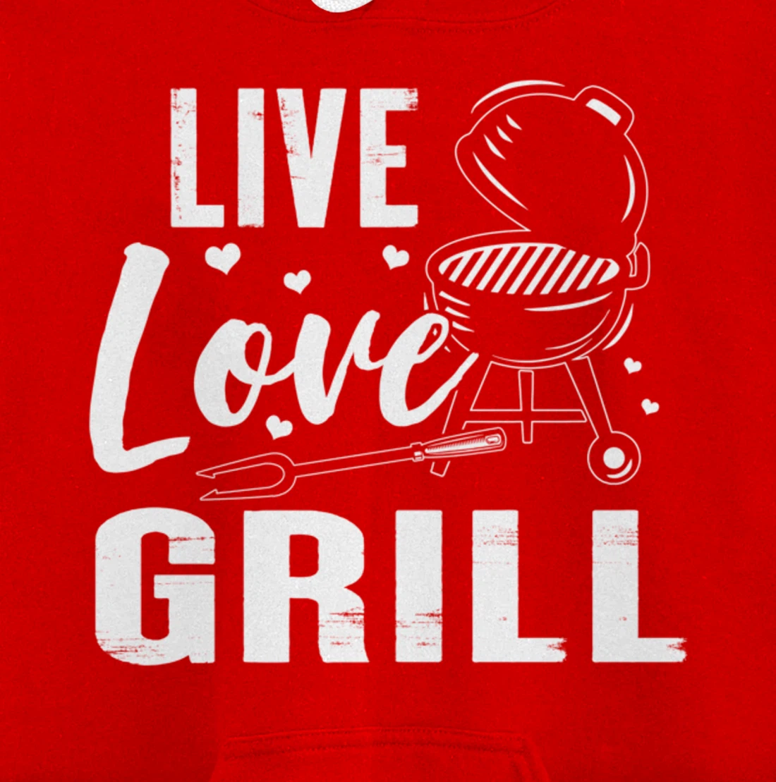 Funny Live Love Grill Graphic Women and Men Meat Smoking BBQ Pullover Hoodie