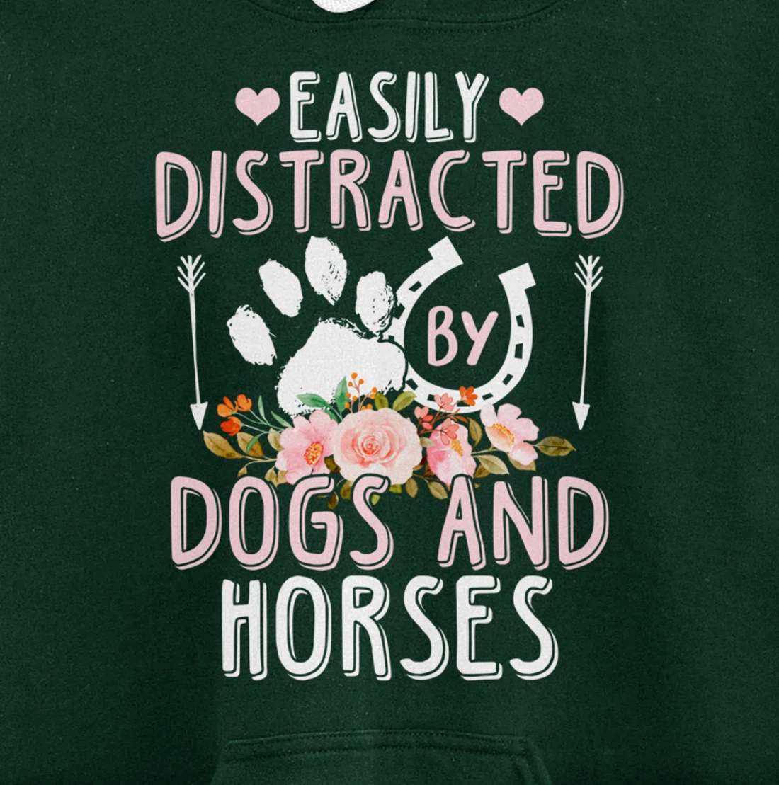 Funny Horse and Dog Lover Graphic Women Men Horse Lover Pullover Hoodie