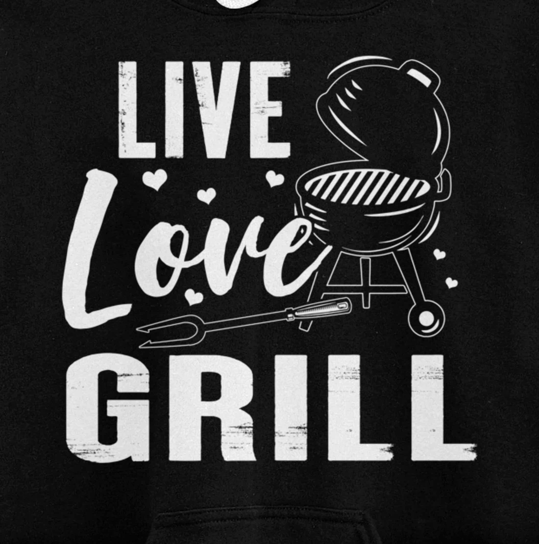 Funny Live Love Grill Graphic Women and Men Meat Smoking BBQ Pullover Hoodie