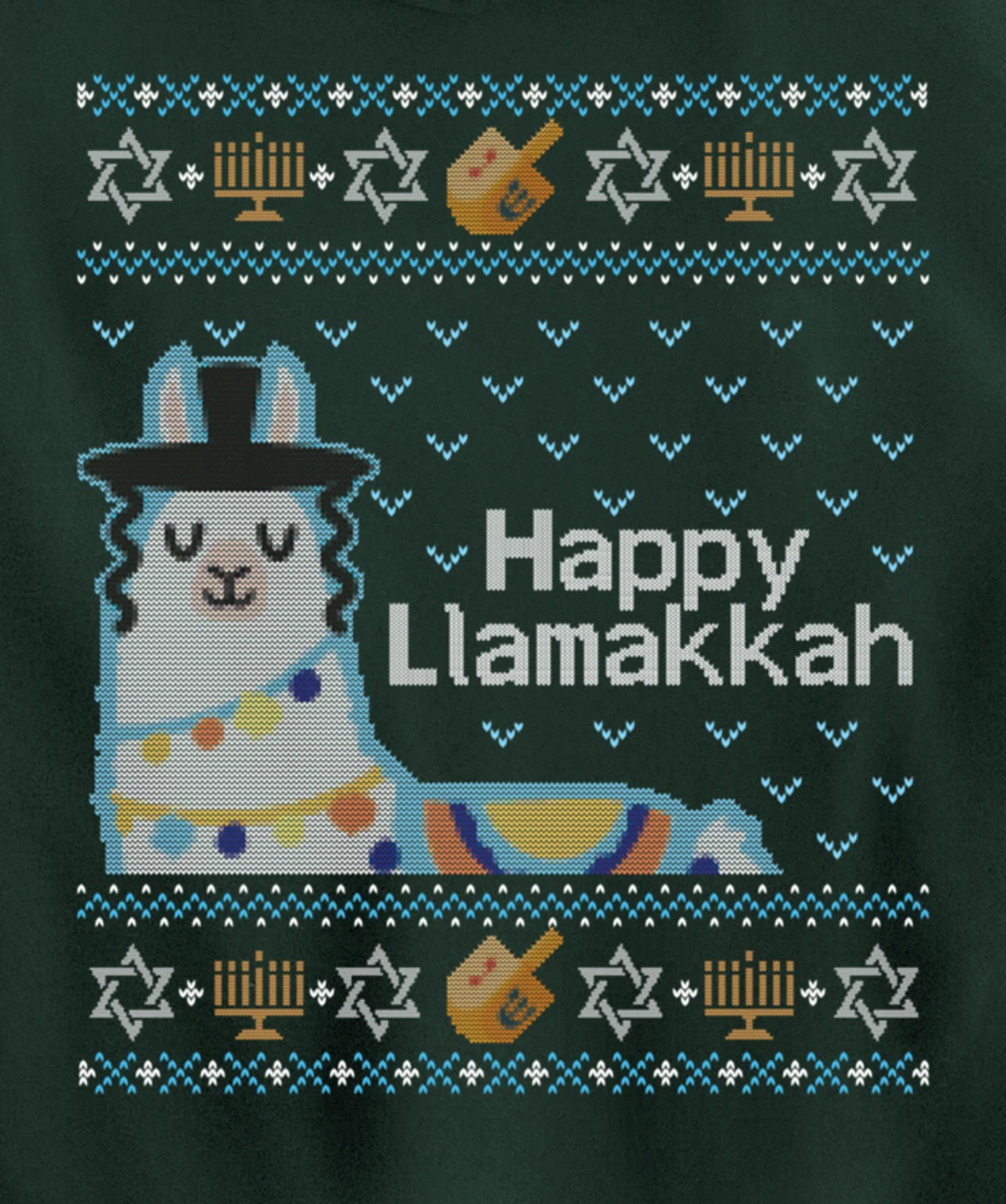 Funny Ugly Hanukkah Sweater Llama Llamakkah Pullover Hoodie