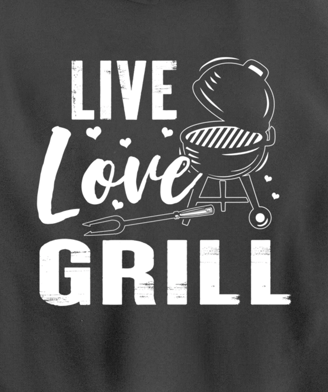 Funny Live Love Grill Graphic Women and Men Meat Smoking BBQ Pullover Hoodie