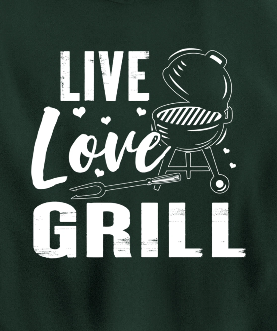 Funny Live Love Grill Graphic Women and Men Meat Smoking BBQ Pullover Hoodie