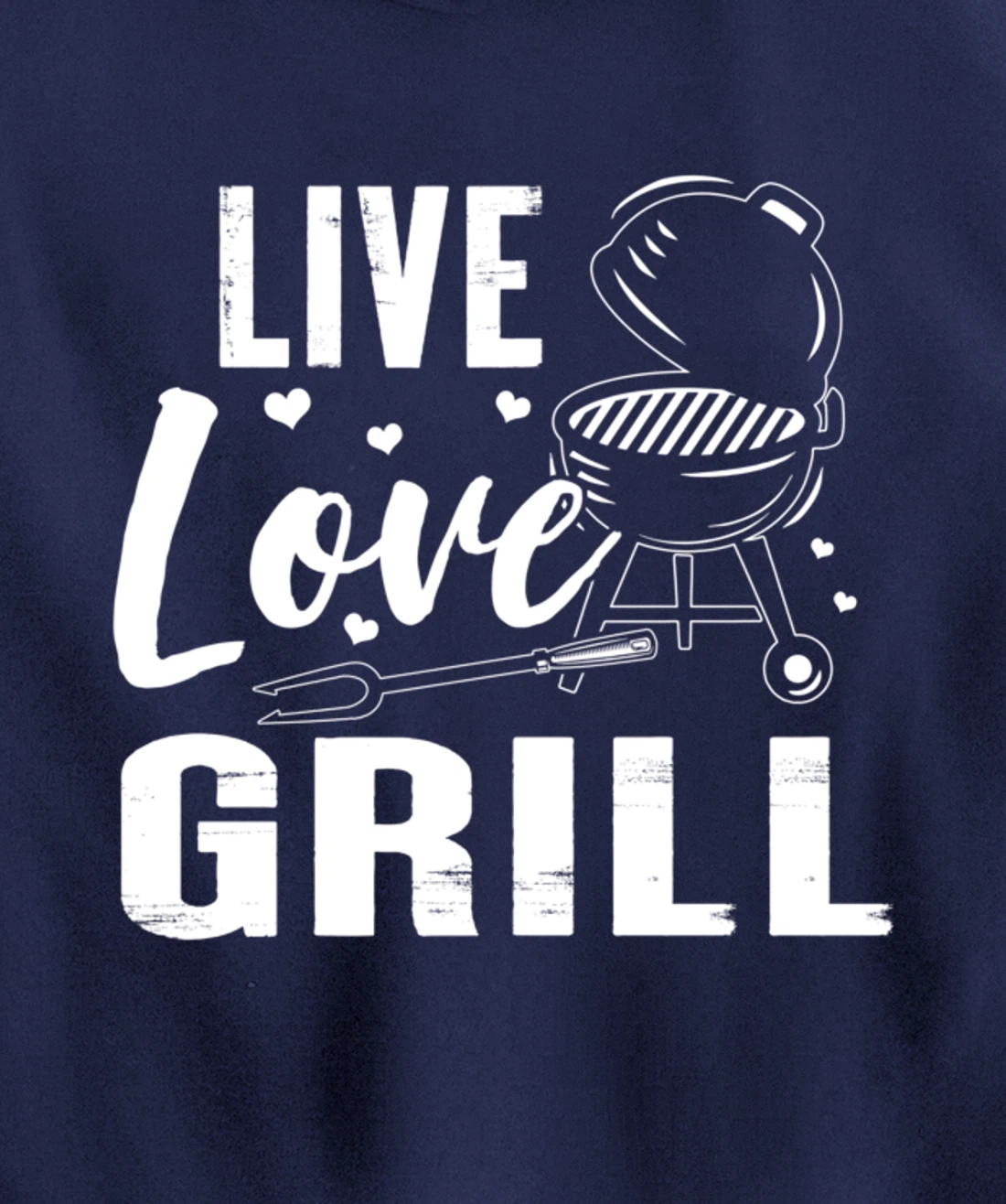 Funny Live Love Grill Graphic Women and Men Meat Smoking BBQ Pullover Hoodie