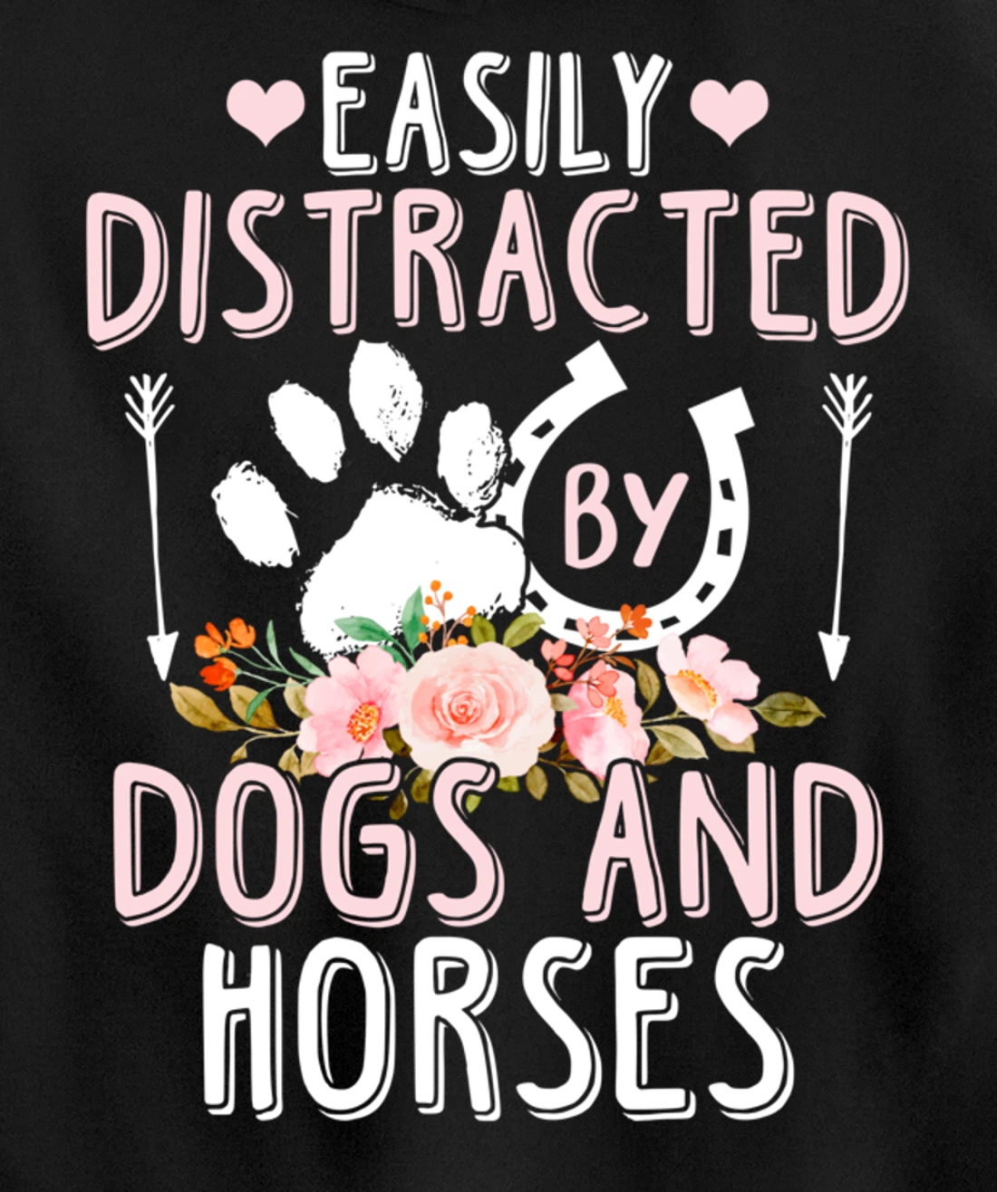 Funny Horse and Dog Lover Graphic Women Men Horse Lover Pullover Hoodie