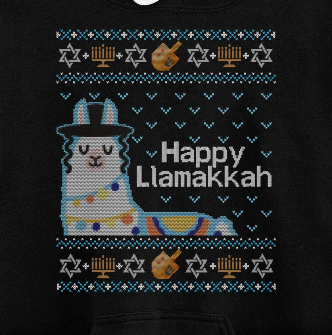 Funny Ugly Hanukkah Sweater Llama Llamakkah Pullover Hoodie