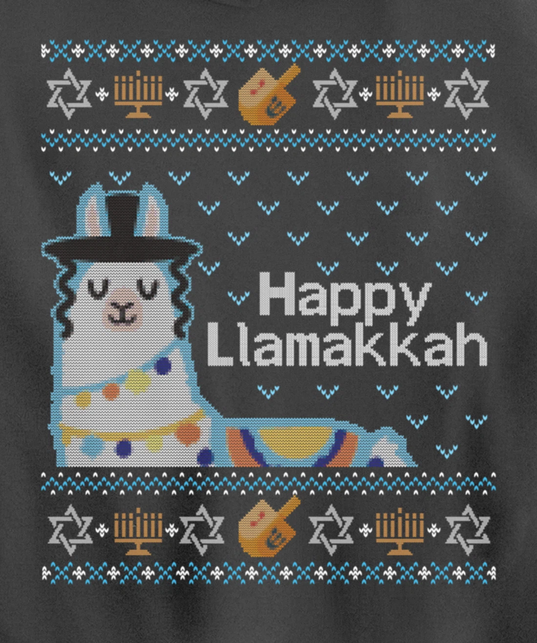 Funny Ugly Hanukkah Sweater Llama Llamakkah Pullover Hoodie