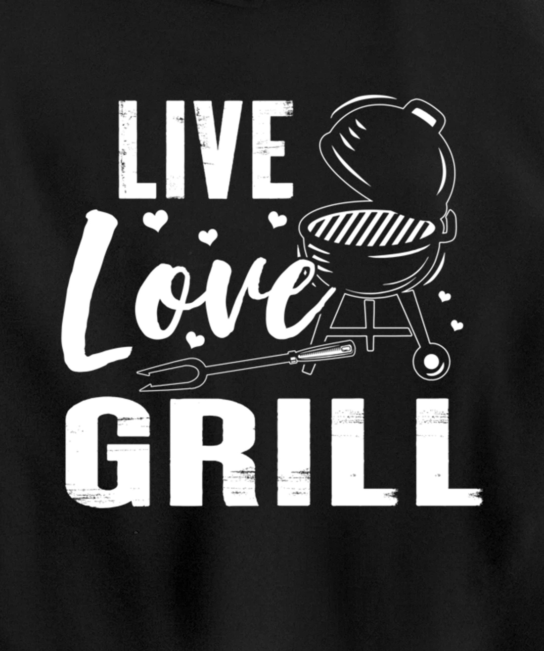 Funny Live Love Grill Graphic Women and Men Meat Smoking BBQ Pullover Hoodie
