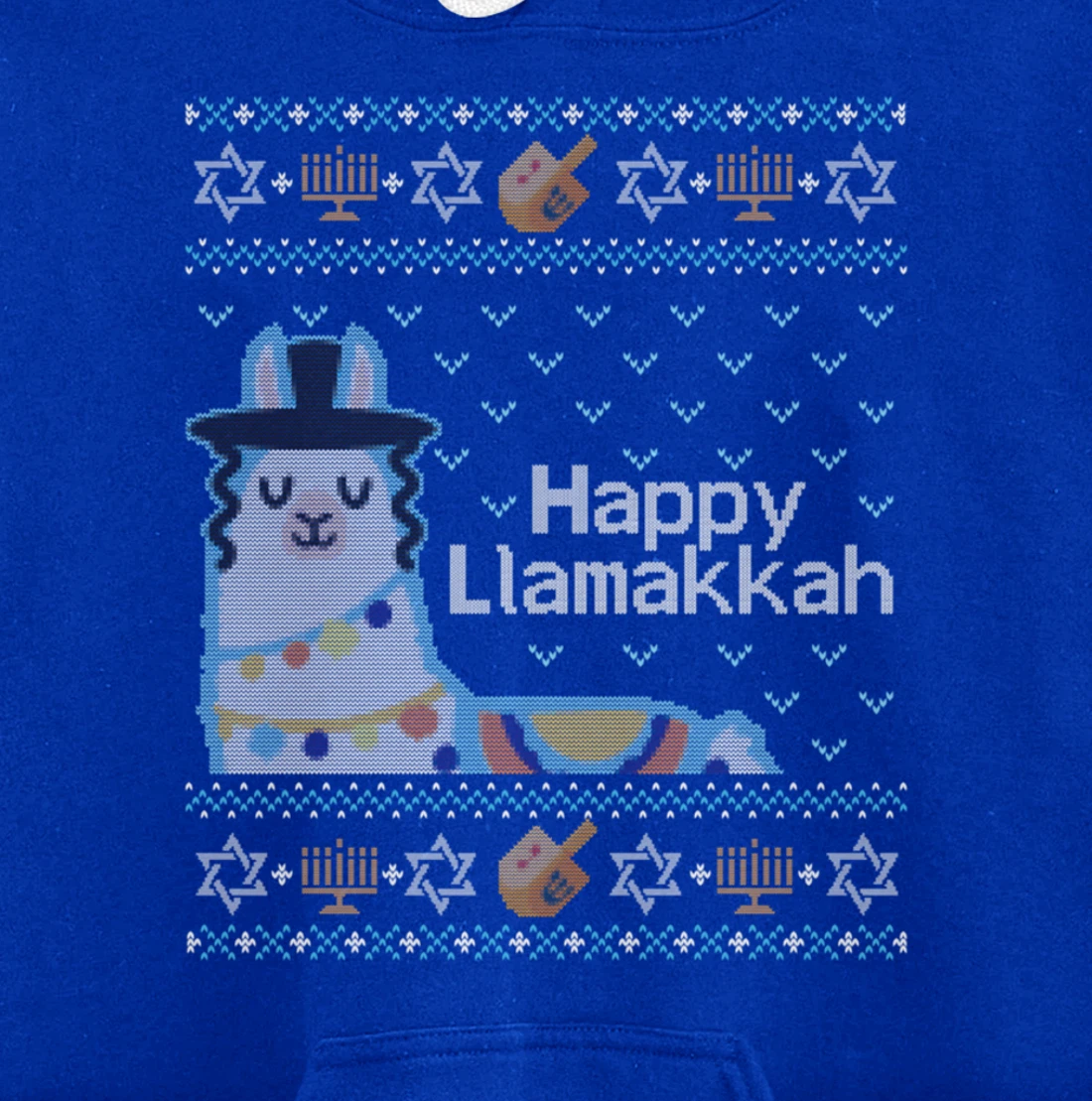 Funny Ugly Hanukkah Sweater Llama Llamakkah Pullover Hoodie