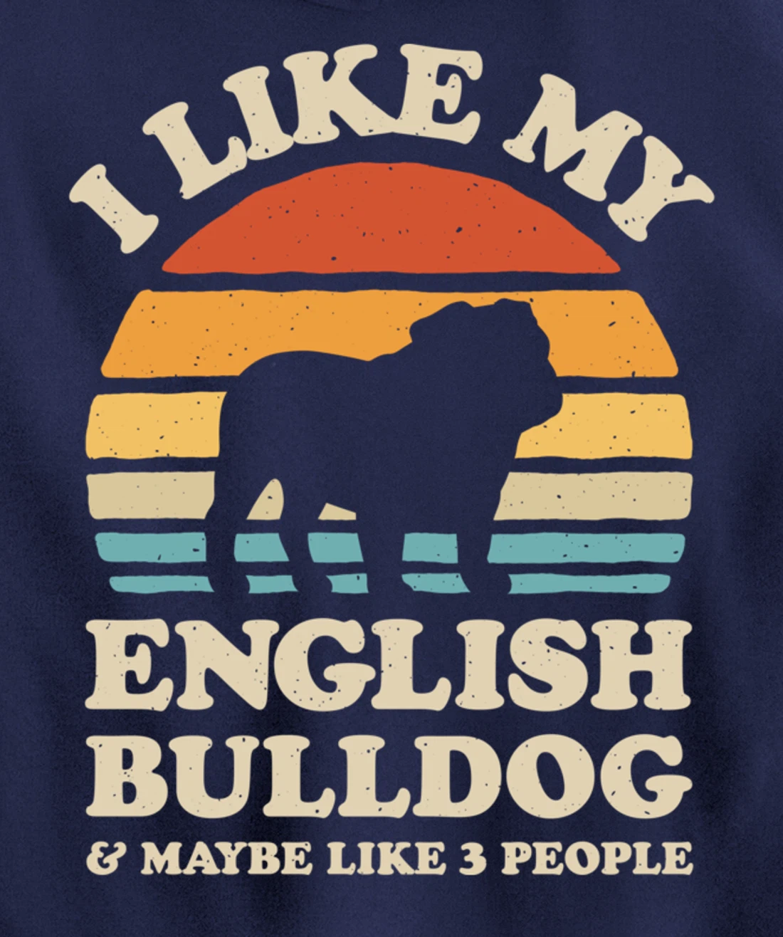 I Like My English Bulldog And Maybe Like 3 People Dog Retro Pullover Hoodie