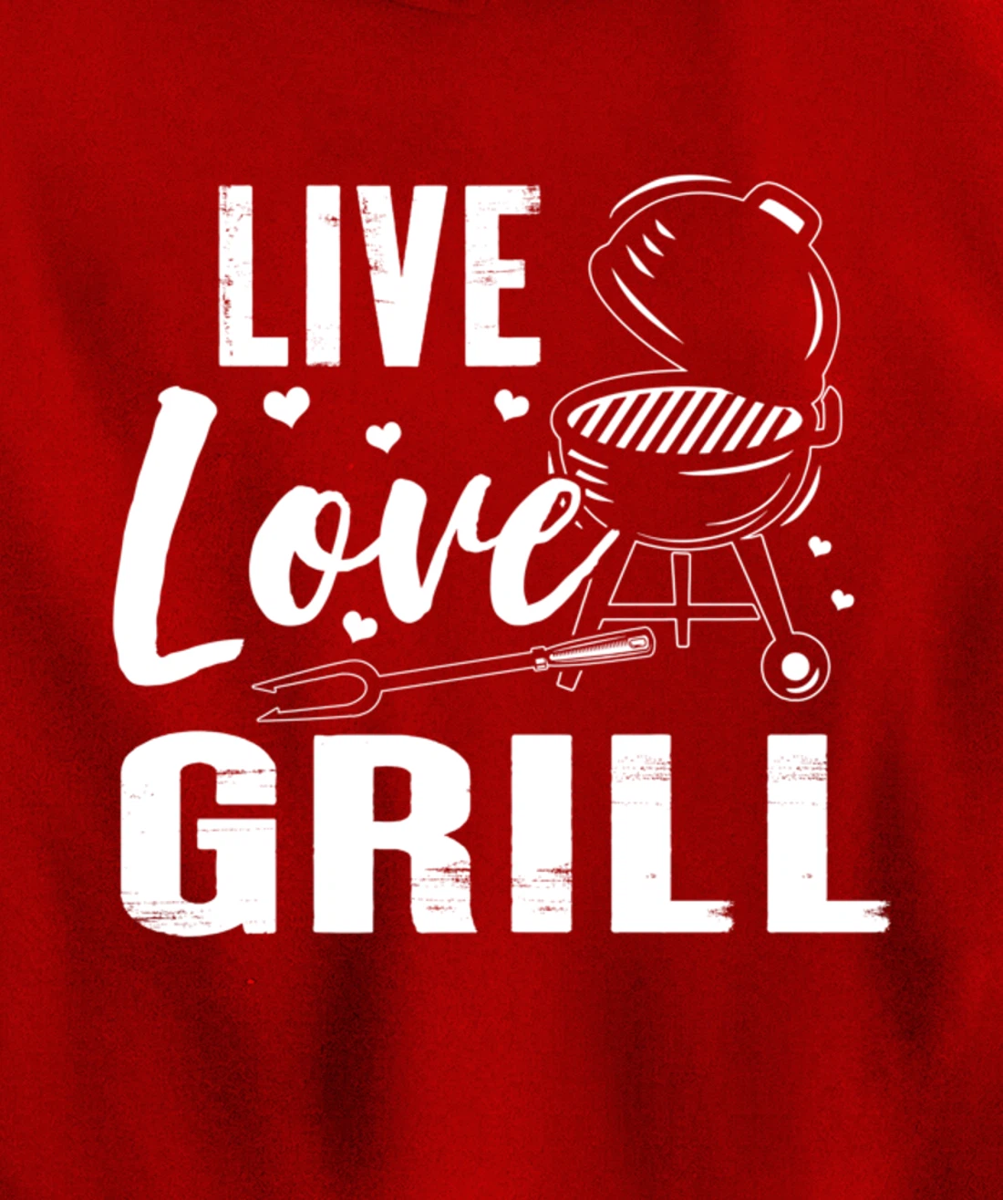 Funny Live Love Grill Graphic Women and Men Meat Smoking BBQ Pullover Hoodie