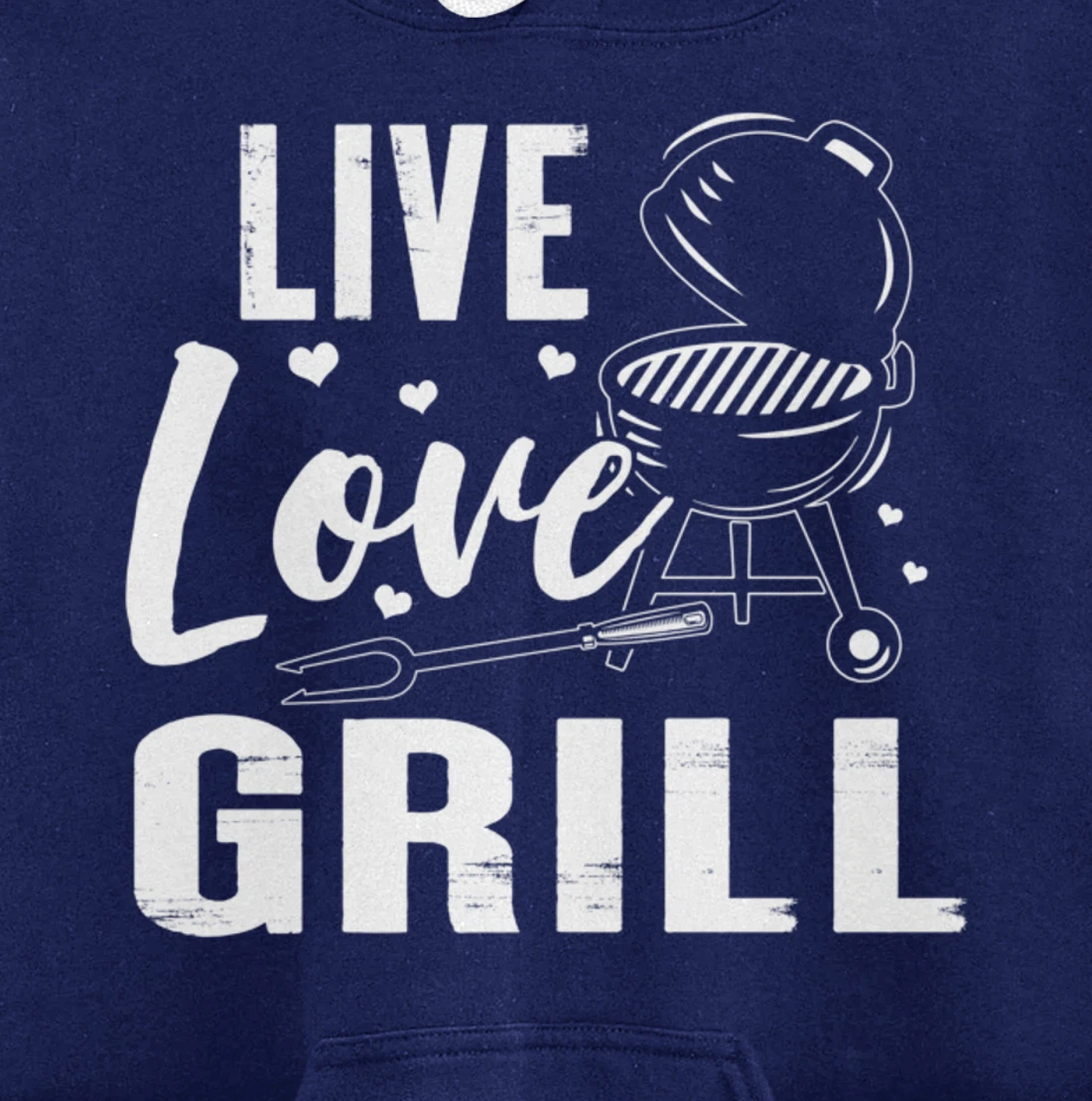 Funny Live Love Grill Graphic Women and Men Meat Smoking BBQ Pullover Hoodie