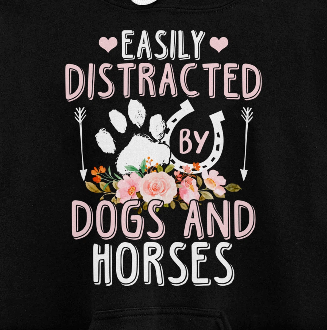 Funny Horse and Dog Lover Graphic Women Men Horse Lover Pullover Hoodie